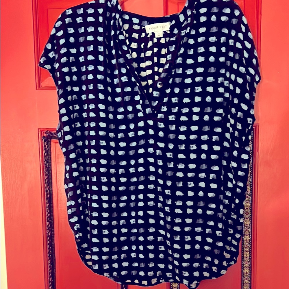 Women's Blue Patterned Top